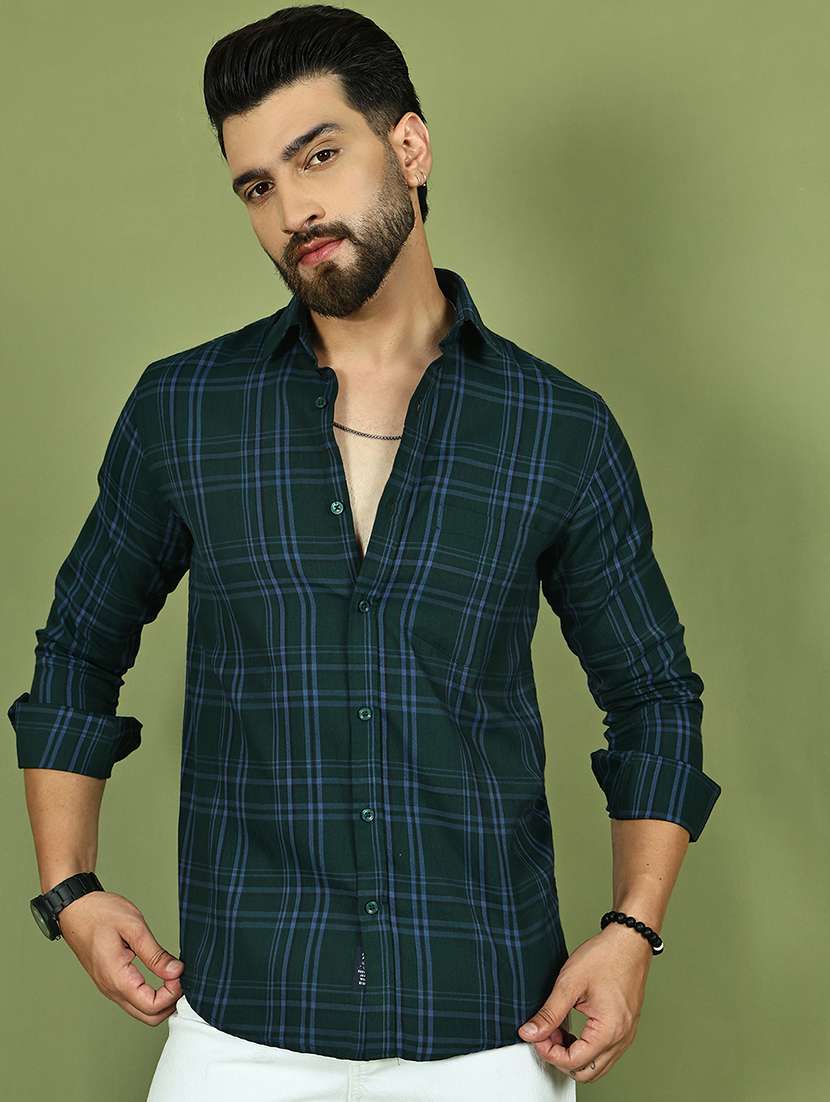 men checkered long sleeve regular fit casual shirt - 21977620 -  Standard Image - 1