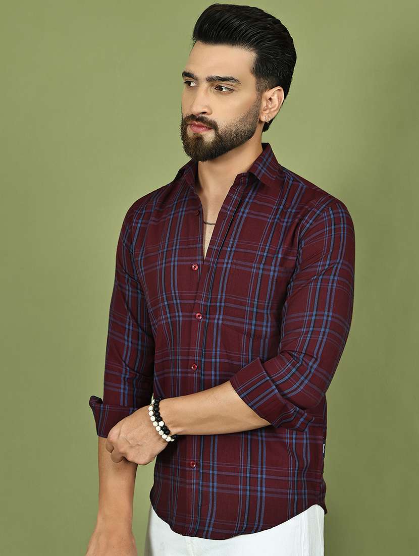 men checkered long sleeve regular fit casual shirt - 21977621 -  Standard Image - 4