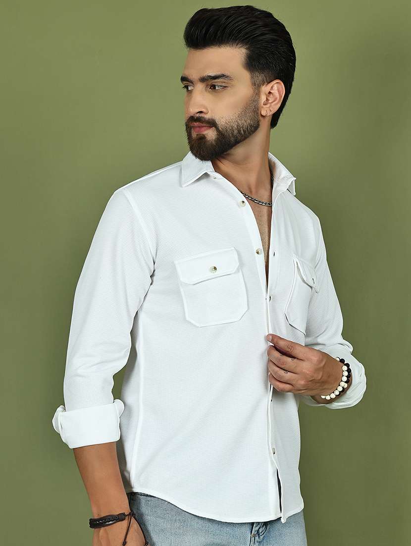 men solid long sleeve regular fit casual shirt - 21977629 -  Standard Image - 1