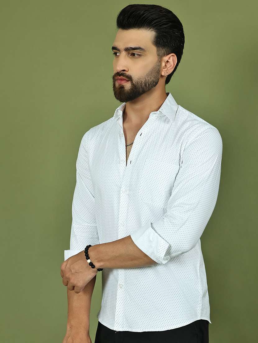 men polka dot long sleeve regular fit casual shirt - 21977633 -  Standard Image - 4