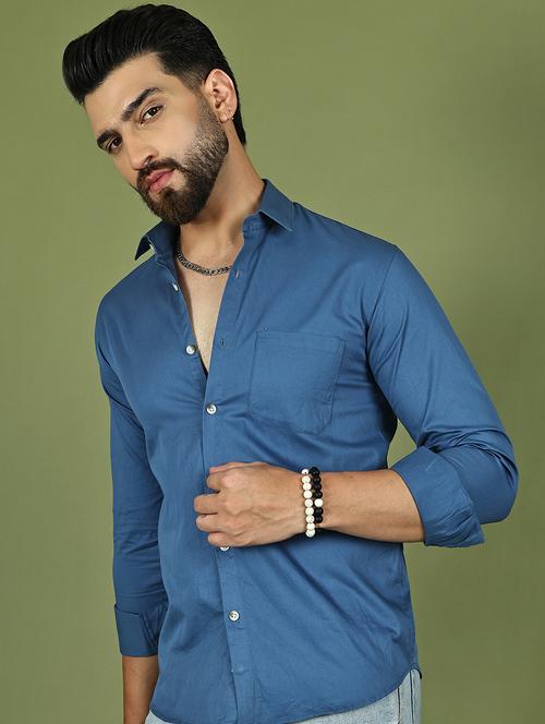 men solid long sleeve regular fit casual shirt - 21977634 - Standard Image - 0