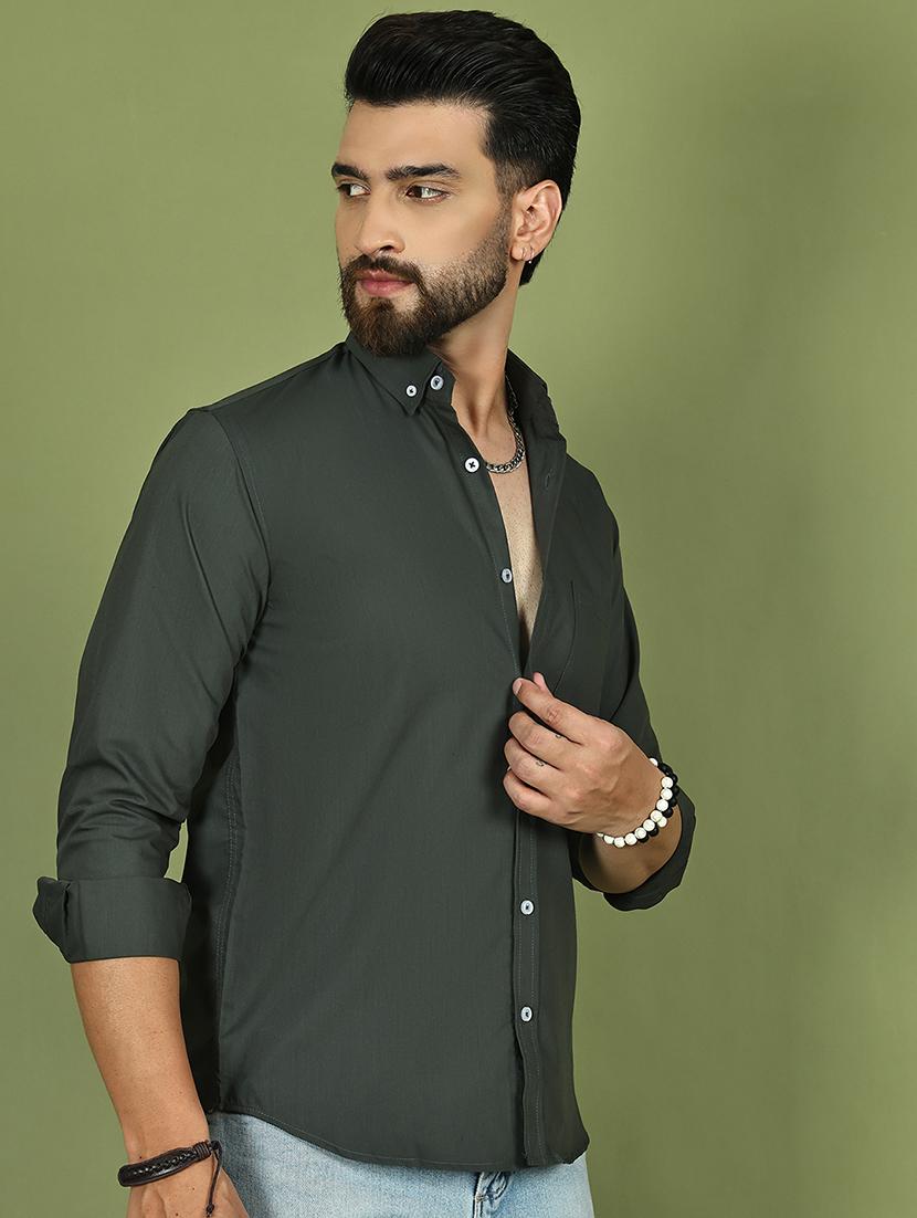 men solid long sleeve regular fit casual shirt - 21977638 -  Standard Image - 1