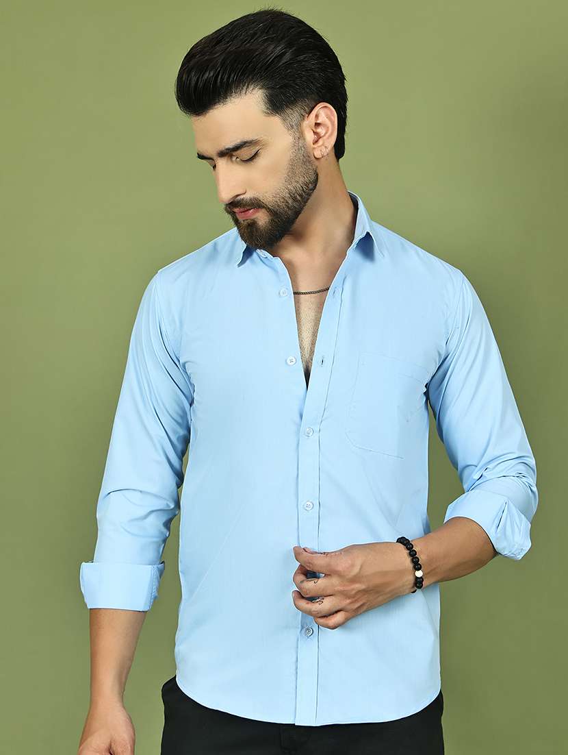 men solid long sleeve regular fit casual shirt - 21977639 -  Standard Image - 4