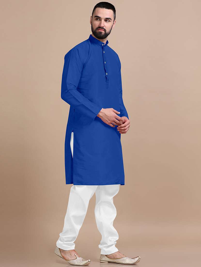 men pack of 2 solid mandarin neck kurta pyjama set - 21977668 -  Standard Image - 1