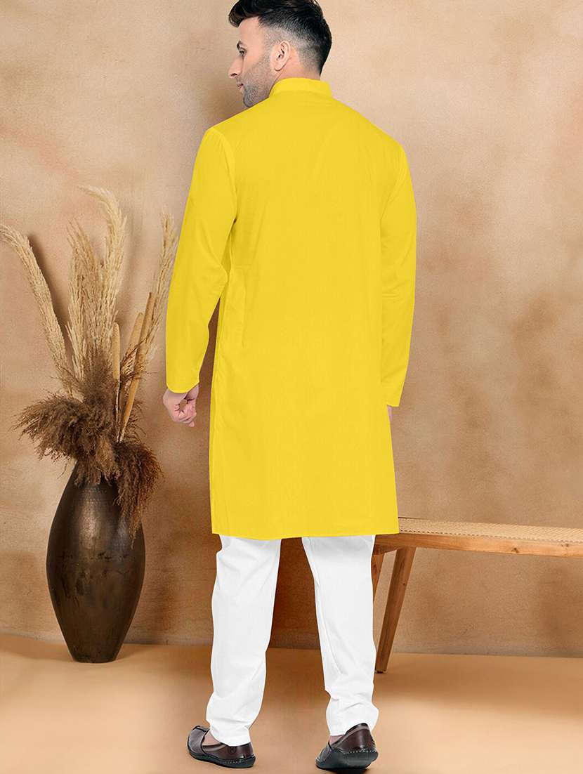 men pack of 2 solid mandarin neck kurta pyjama set - 21977692 -  Standard Image - 4