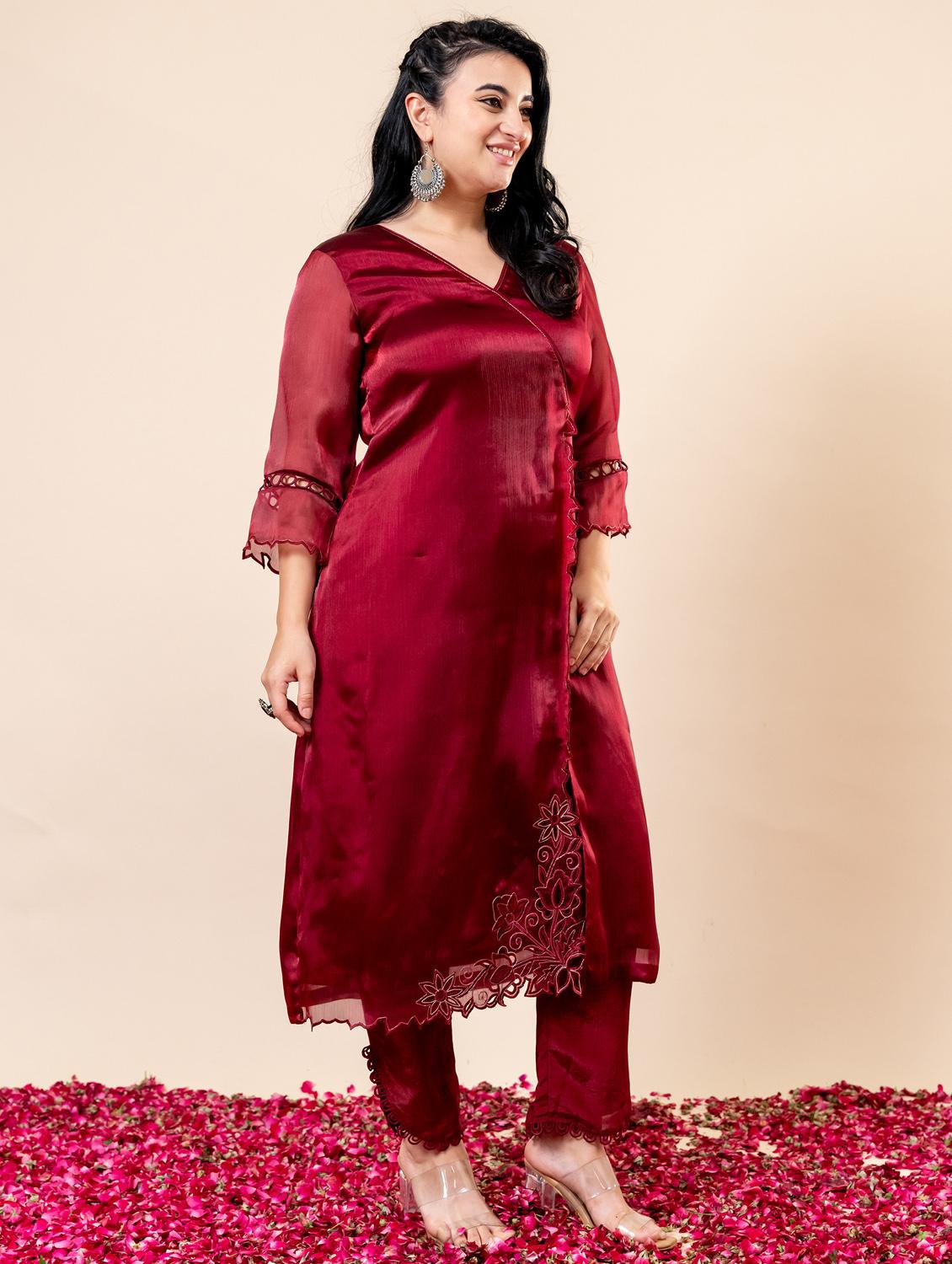 women floral three quarter sleeve kurta pant set - 21977704 - Standard Image - 4
