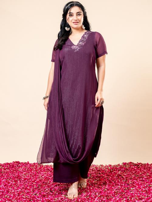 women floral short sleeve kurta pant set - 21977707 -  Standard Image - 0