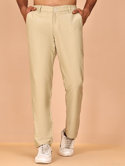 men solid mid rise flat front casual chinos - 21977712 - Standard Image - 0