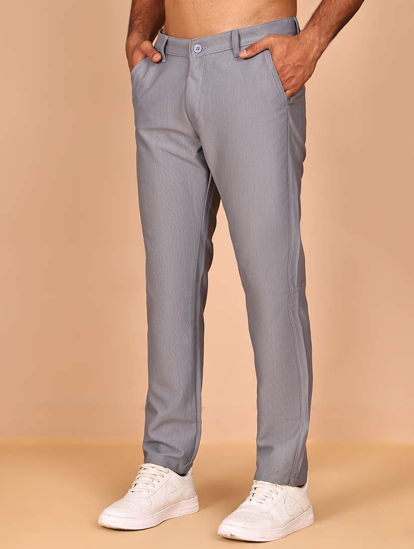 men solid mid rise flat front casual chinos  - 21977713 -  Standard Image - 1