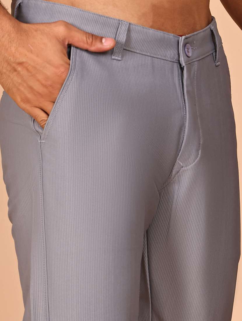 men solid mid rise flat front casual chinos  - 21977713 -  Standard Image - 4
