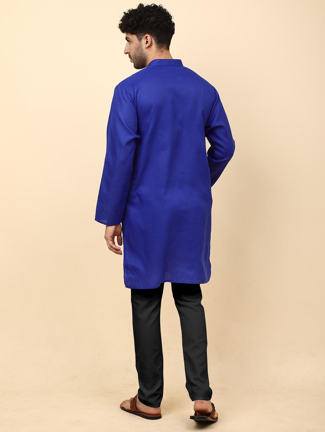 men pack of 2 solid mandarin neck kurta pyjama ethnic wear set - 21977808 - Standard Image - 4