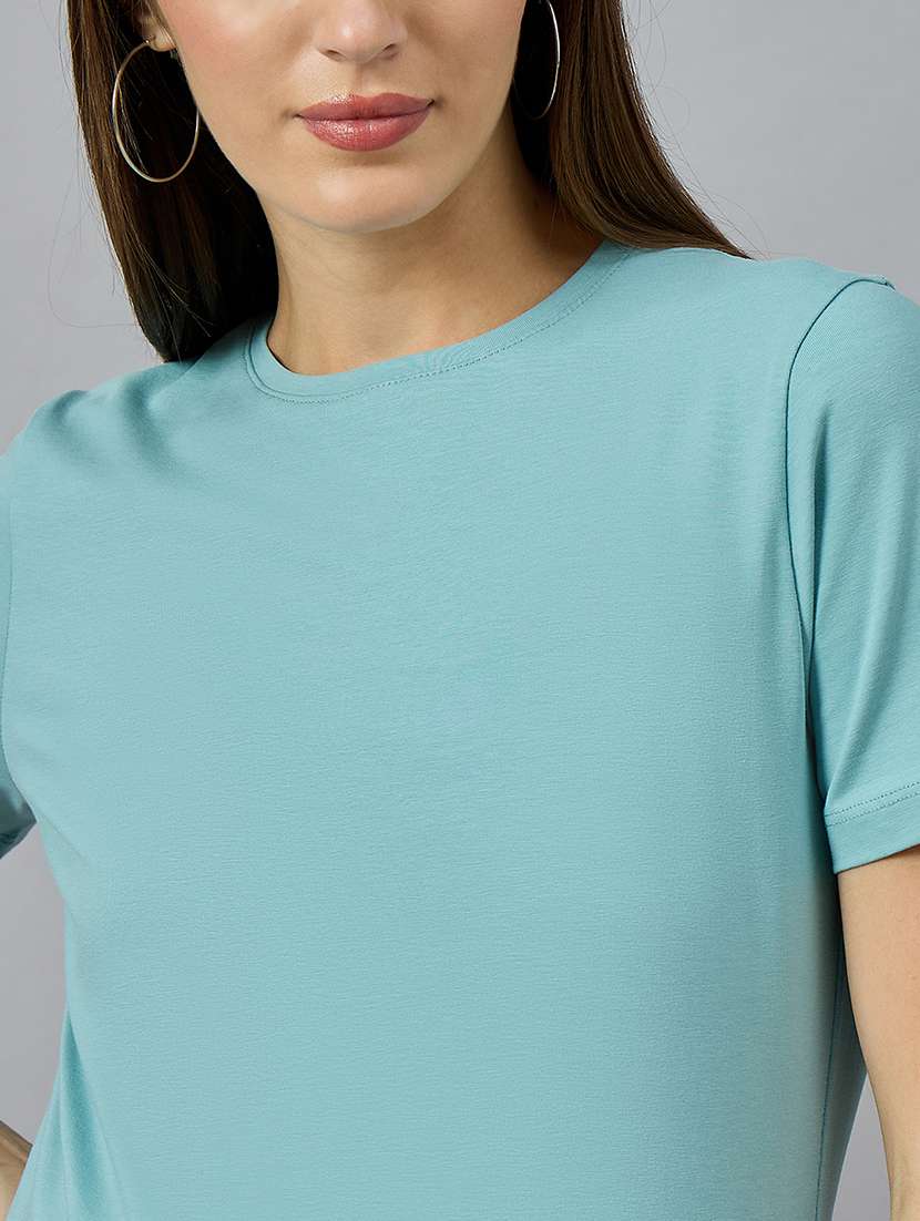 women solid short sleeve regular fit t-shirt - 21977824 -  Standard Image - 4