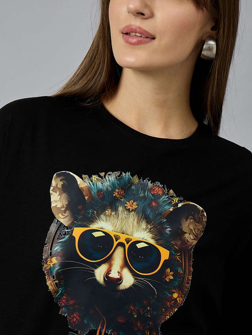 women printed short sleeve oversized t-shirt - 21977829 -  Standard Image - 4