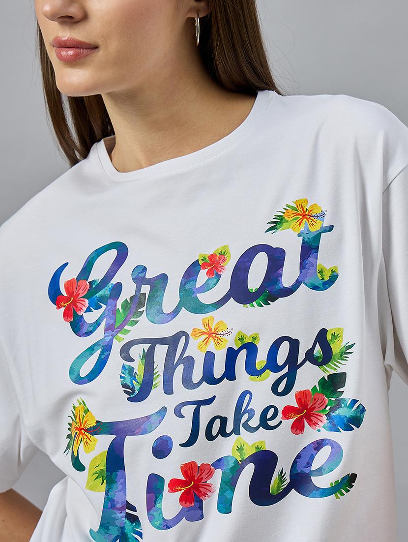 women printed short sleeve relaxed fit t-shirt - 21977833 - Standard Image - 4