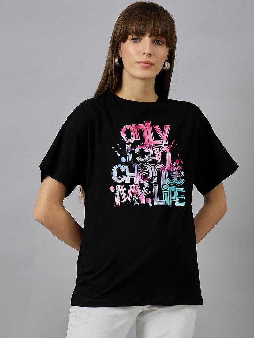 women printed short sleeves oversized t-shirt - 21977834 - Standard Image - 1