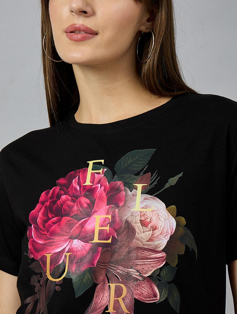 black cotton regular tshirt - 21977849 - Standard Image - 4