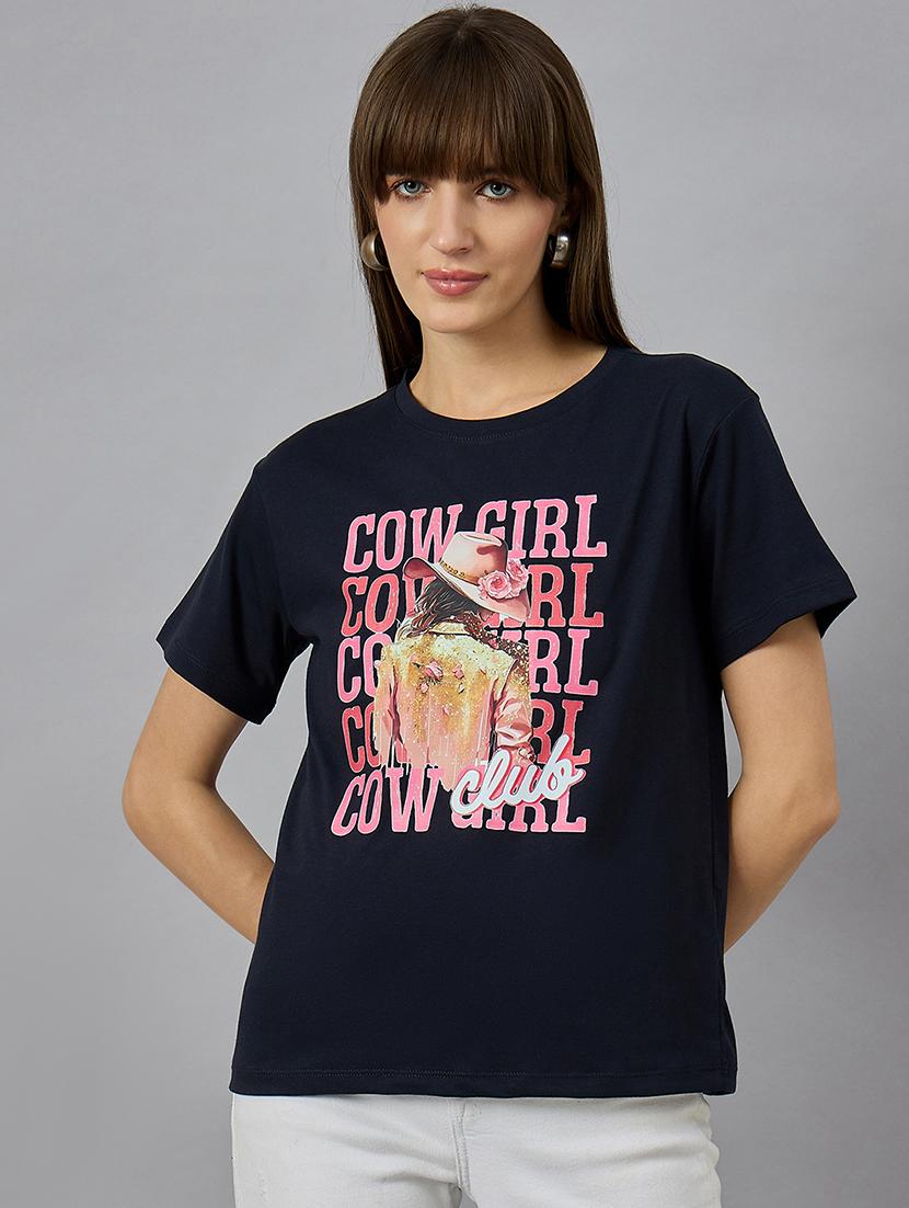 women printed short sleeve relaxed fit t-shirt - 21977854 - Standard Image - 1