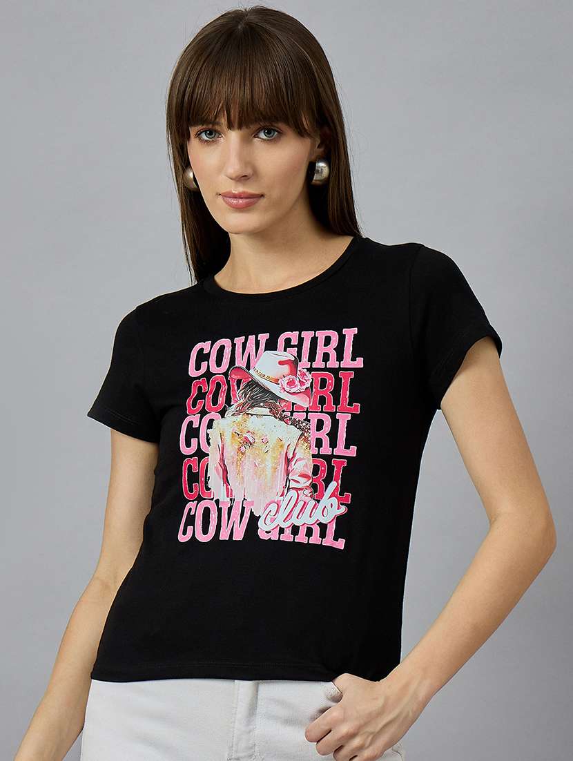 women printed short sleeve regular fit t-shirt - 21977861 -  Standard Image - 1