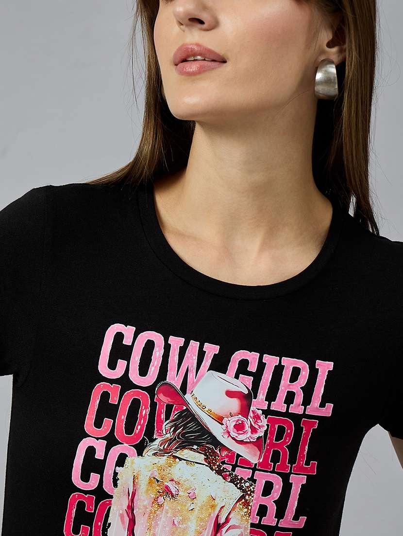 women printed short sleeve regular fit t-shirt - 21977861 -  Standard Image - 4