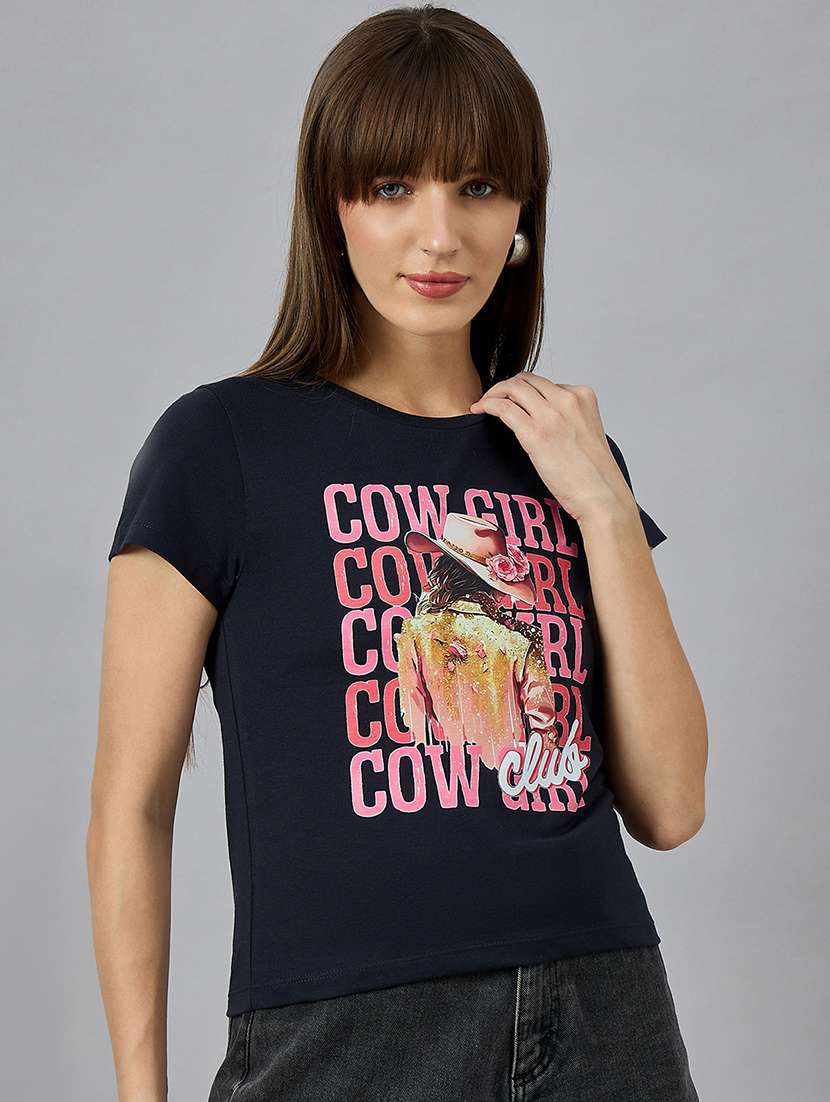 women printed short sleeve regular fit t-shirt - 21977862 -  Standard Image - 1