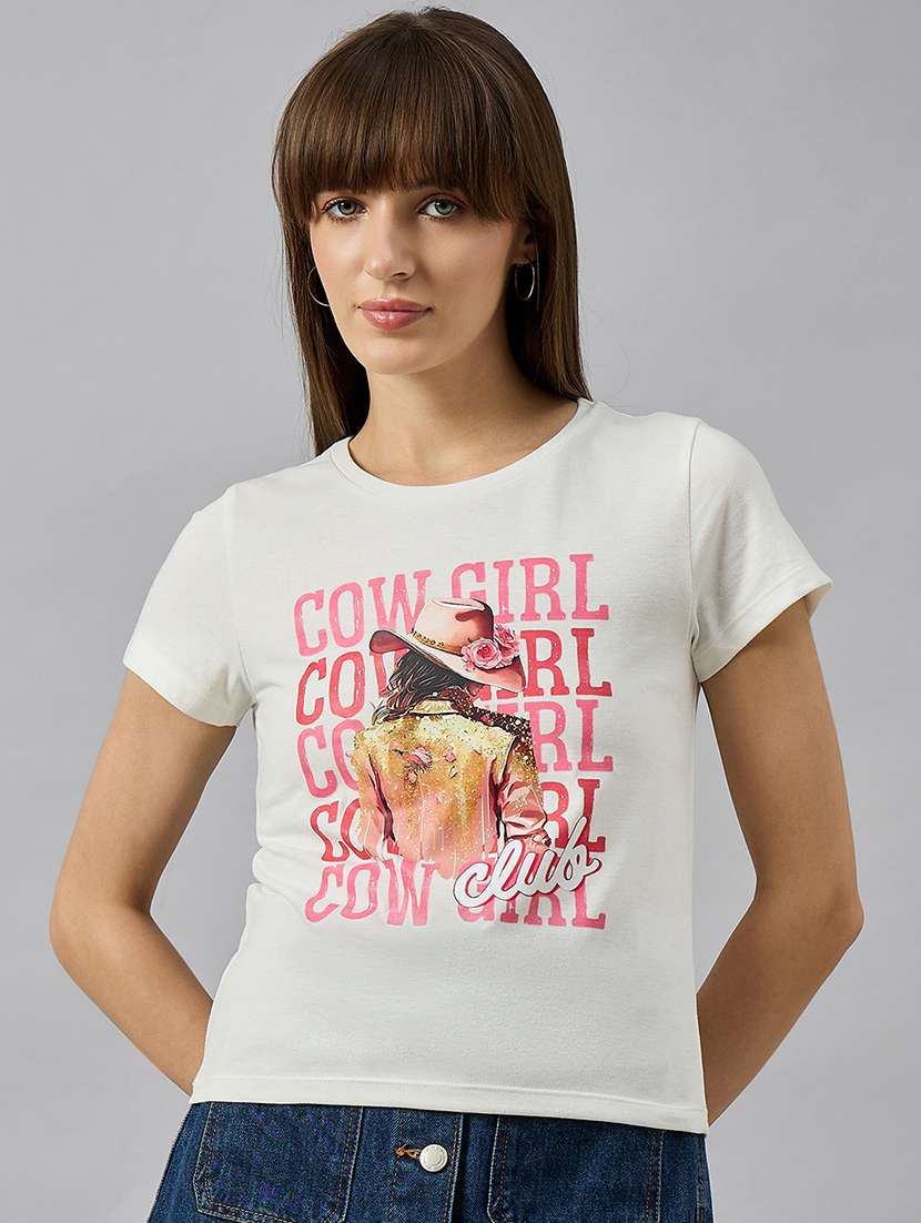 women printed short sleeve regular fit t-shirt - 21977863 -  Standard Image - 1