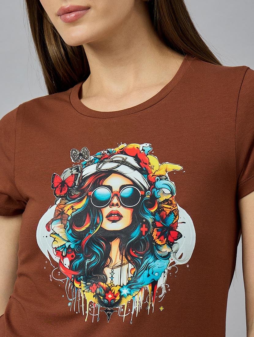women printed short sleeve regular fit t-shirt - 21977866 - Standard Image - 4