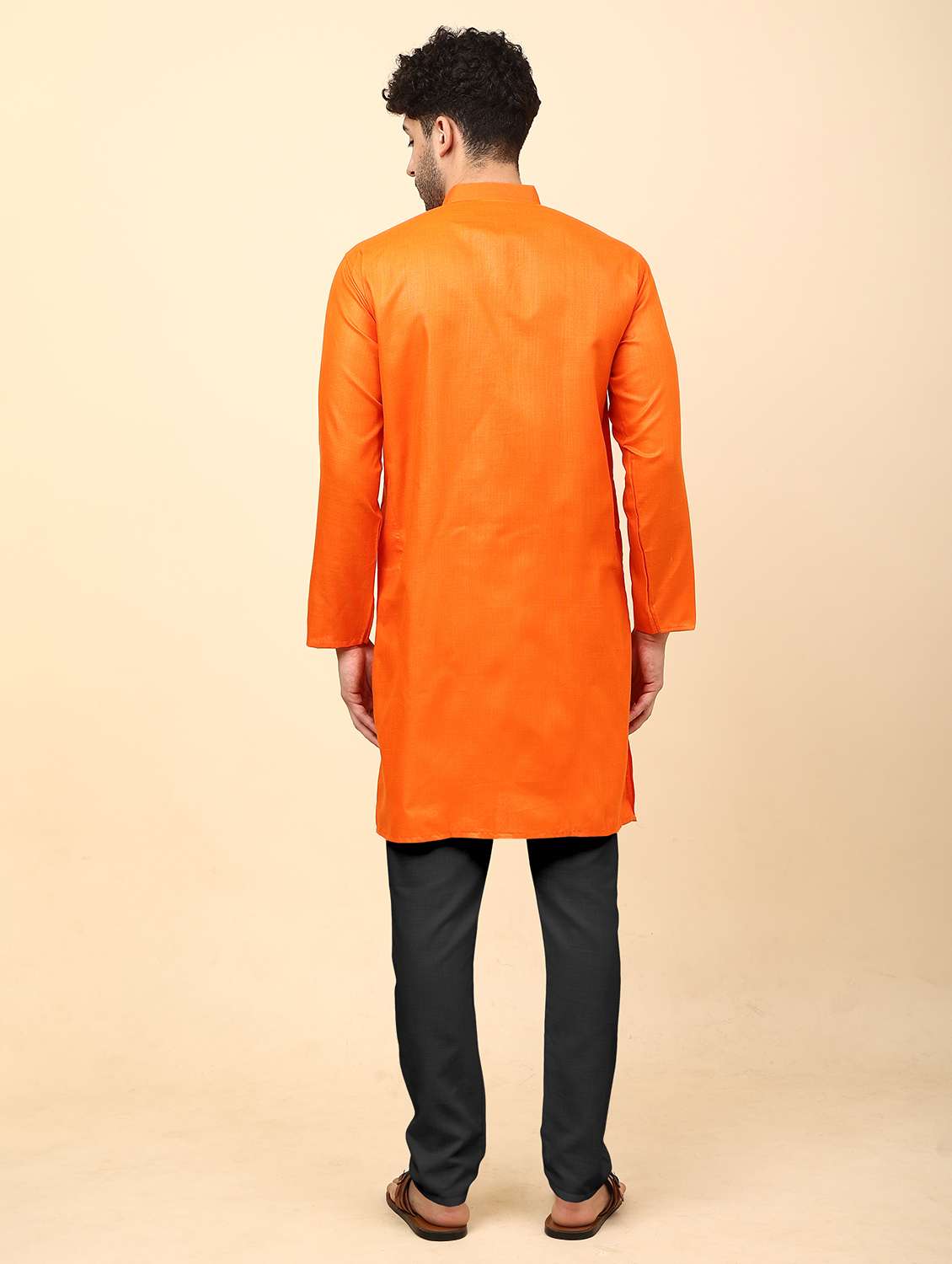 men pack of 2 solid mandarin neck kurta pyjama ethnic wear set - 21977899 -  Standard Image - 4