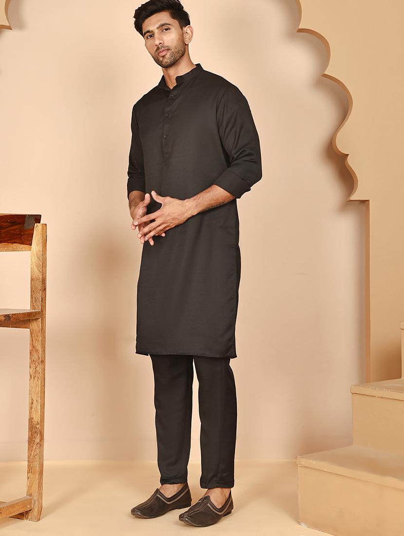 men mandarin neck kurta pyjama ethnic wear set - 21977933 - Standard Image - 1
