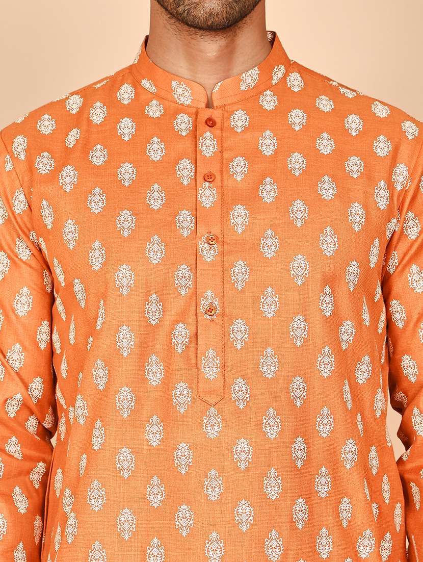 men mandarin neck kurta pyjama ethnic wear set - 21977937 -  Standard Image - 4