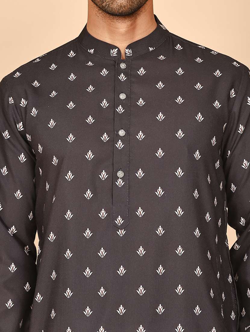 men mandarin neck kurta pyjama ethnic wear set - 21977953 -  Standard Image - 4