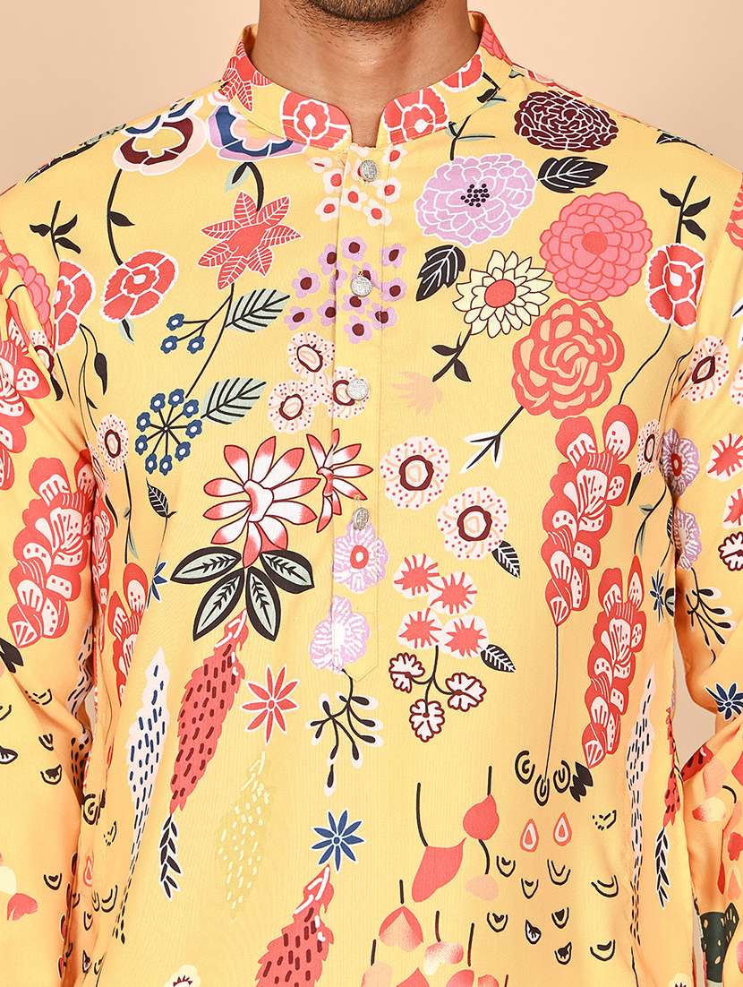men mandarin neck kurta pyjama ethnic wear set - 21977964 - Standard Image - 4