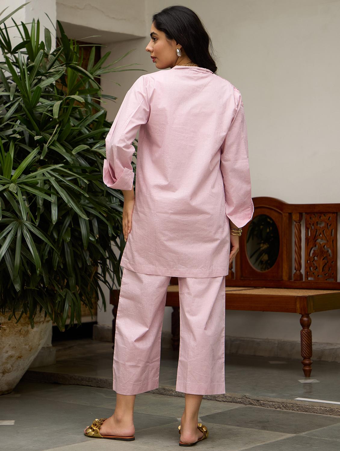 women patch work long sleeve relaxed fit co ord set - 21978007 - Standard Image - 1