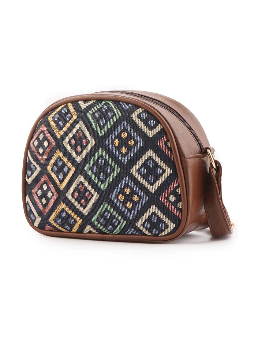 women brown printed sling bag - 21978035 -  Standard Image - 1