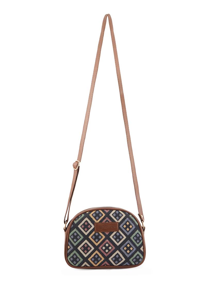 women brown printed sling bag - 21978035 - Standard Image - 4