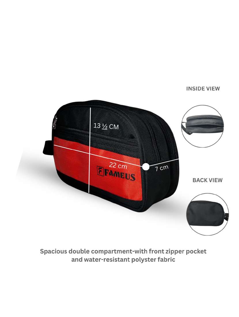 polyester pouch red multi-purpose travel toiletry - 21978044 -  Standard Image - 4