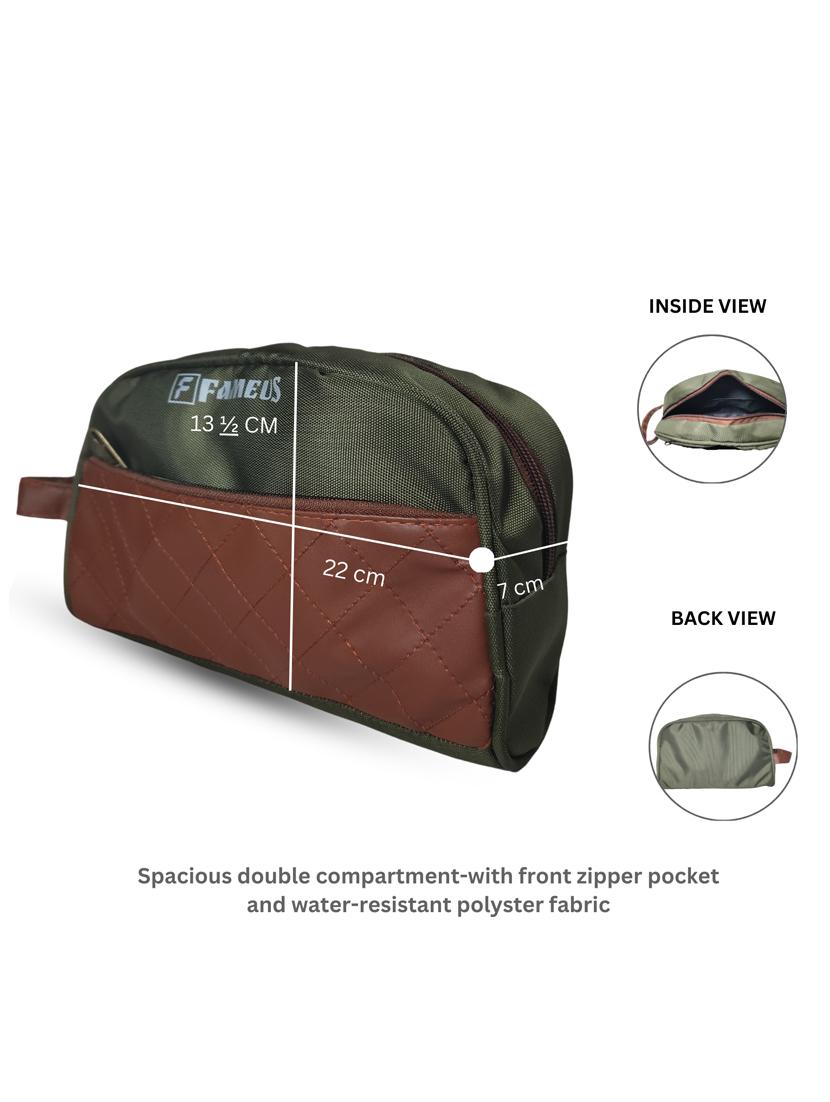green polyester zipper closure multipurpose pouch - 21978050 - Standard Image - 4