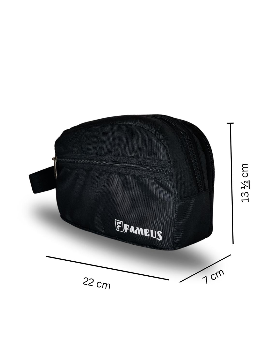black polyester pockets travel toiletry pouch - 21978053 - Standard Image - 4