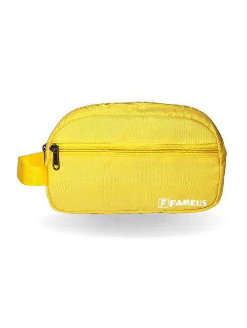 yellow polyester zip closure travel pouch - 21978055 - Standard Image - 0