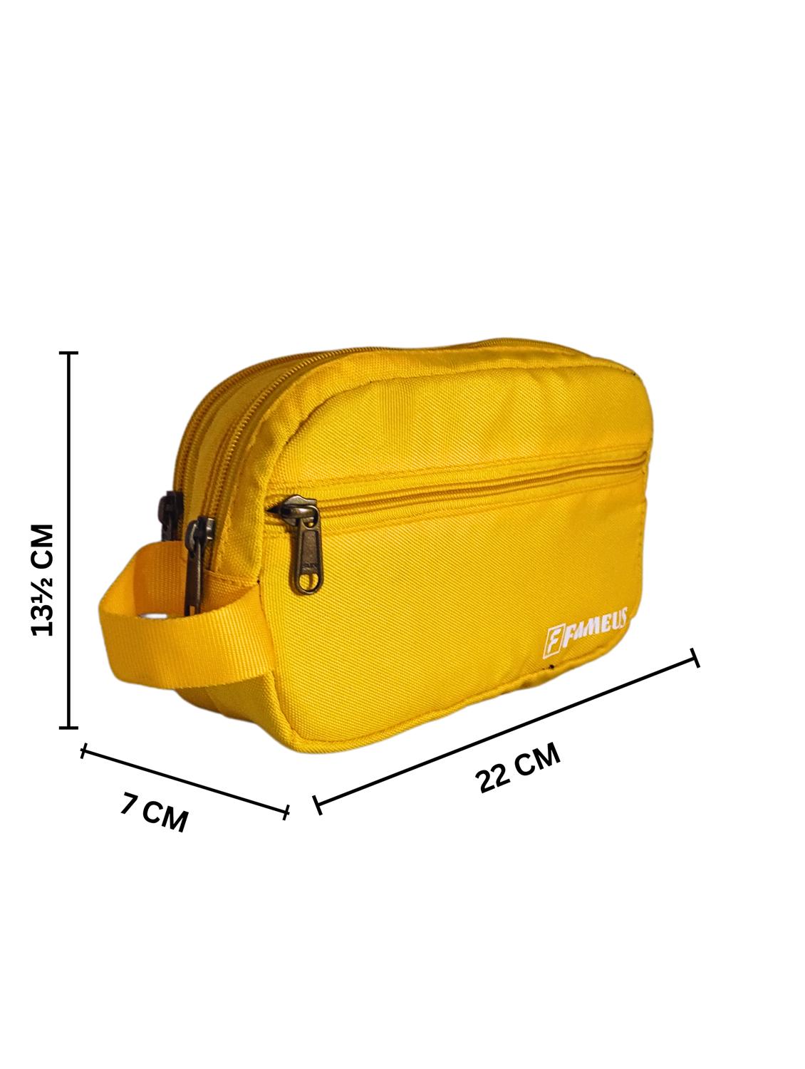 yellow polyester zip closure travel pouch - 21978055 - Standard Image - 4