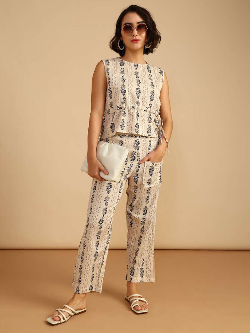 women printed high rise straight pants - 21978067 -  Standard Image - 4