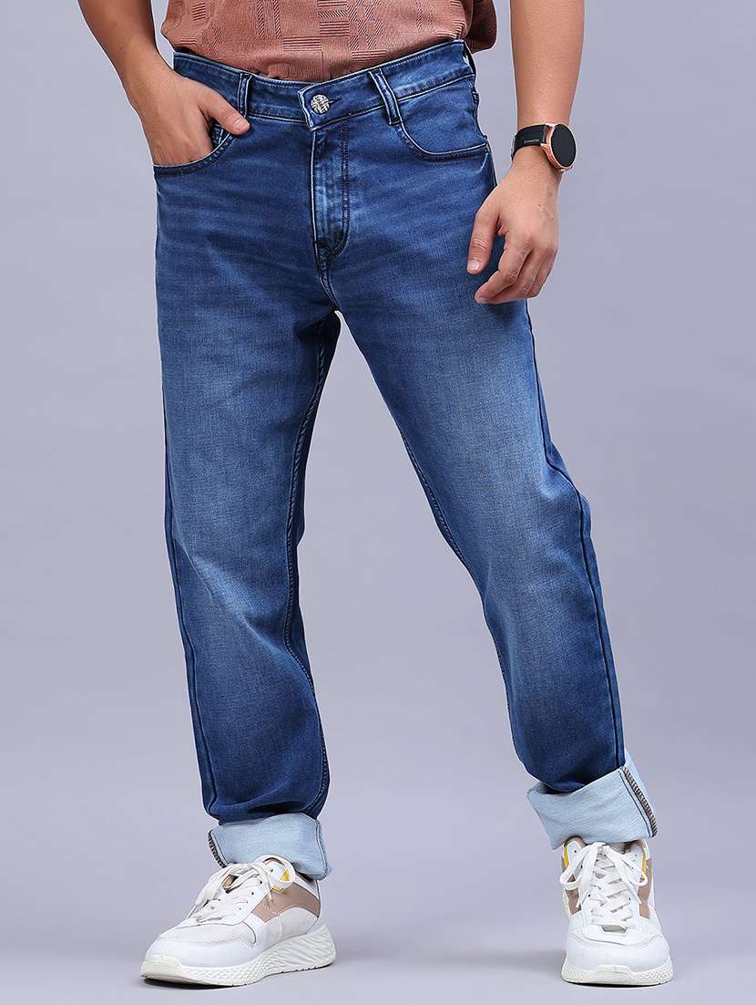 men washed mid rise full length jeans - 21978082 - Standard Image - 1