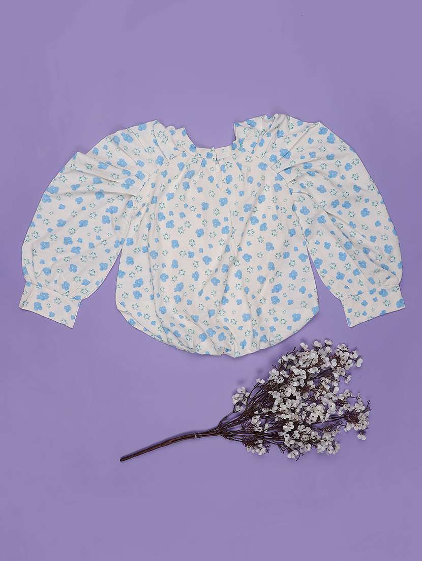 girls printed puff sleeve top - 21978103 -  Standard Image - 1