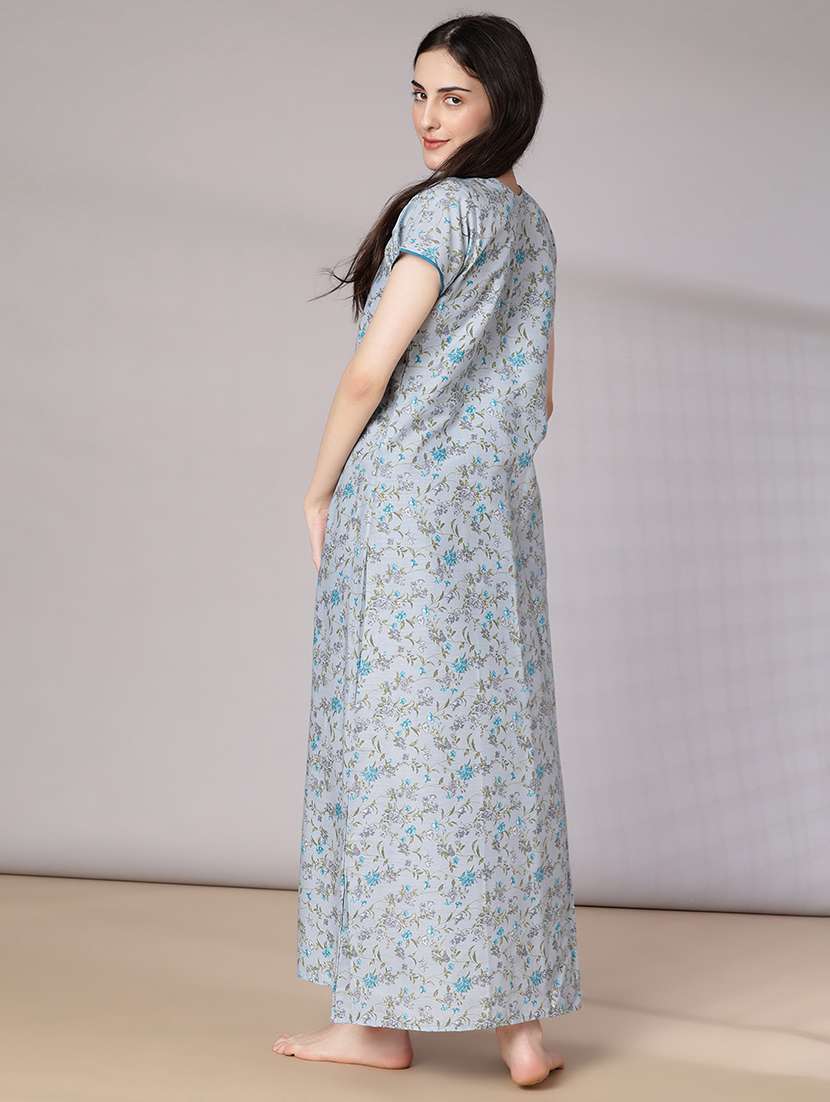women printed short sleeve nighty - 21978120 -  Standard Image - 4