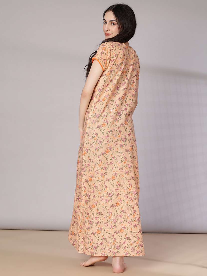 women printed short sleeve nighty - 21978121 -  Standard Image - 4
