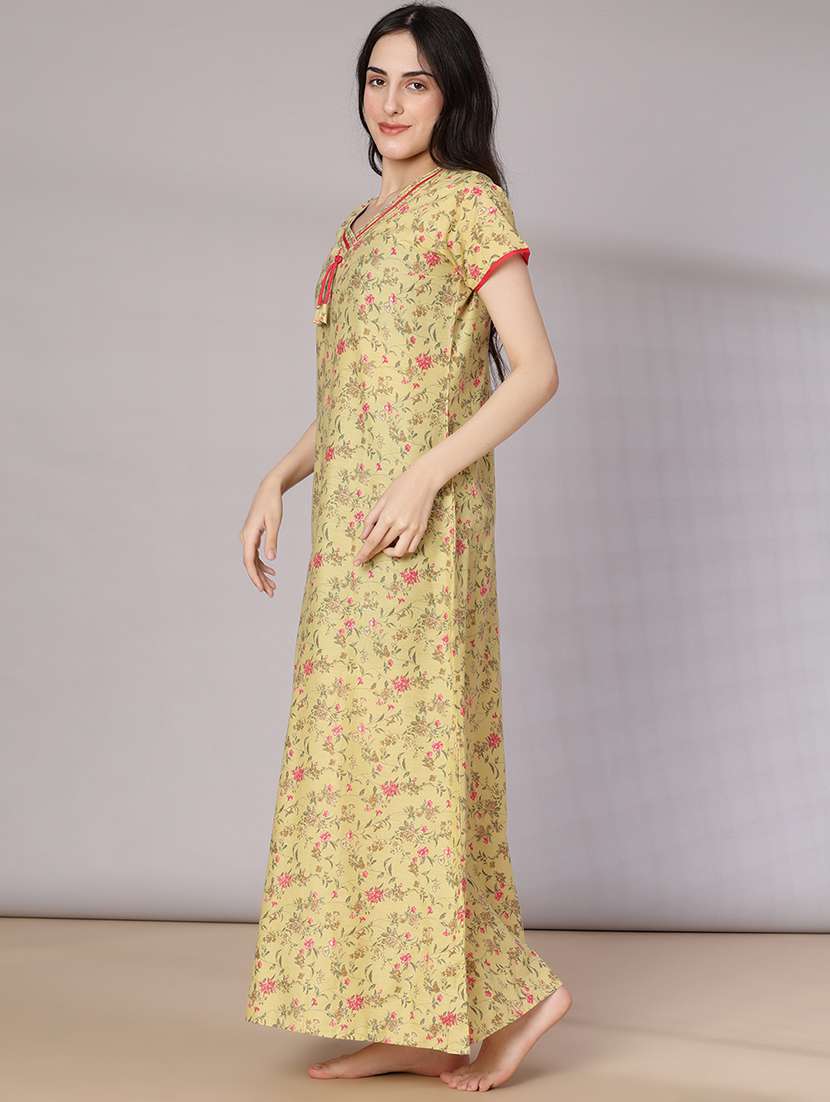 women printed short sleeve nighty - 21978122 -  Standard Image - 1