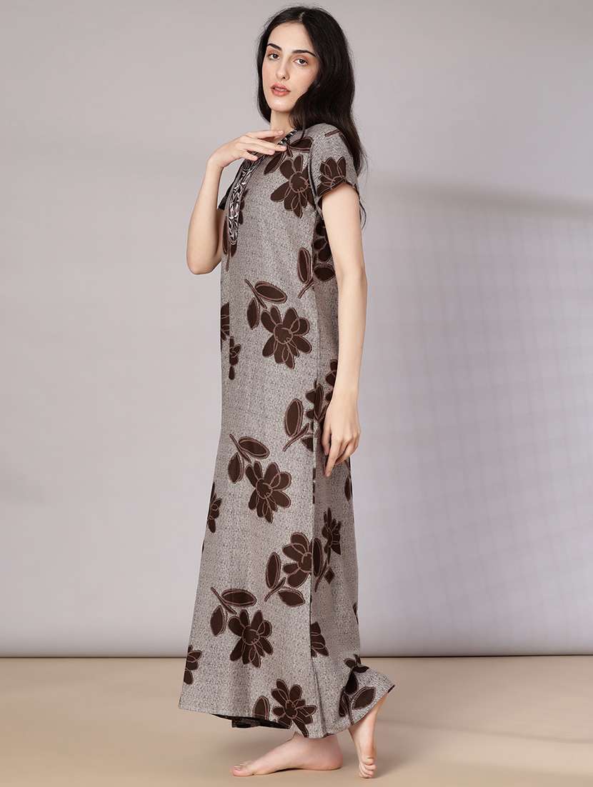 women printed short sleeve nighty - 21978123 -  Standard Image - 1