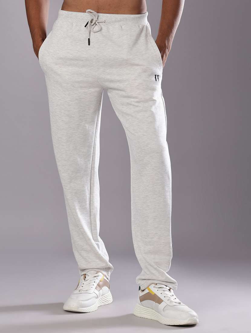 men melange mid rise full length track pant - 21978188 -  Standard Image - 1
