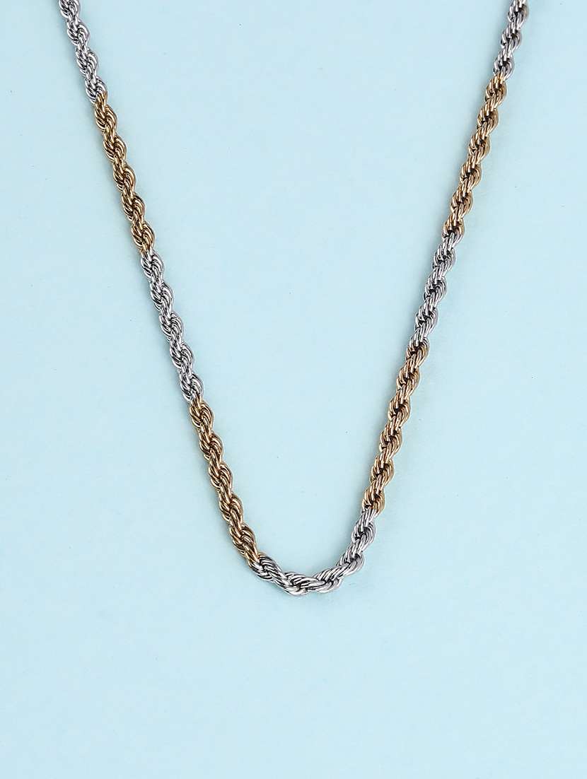 two tone twisted rope chain necklace - 21978231 -  Standard Image - 1