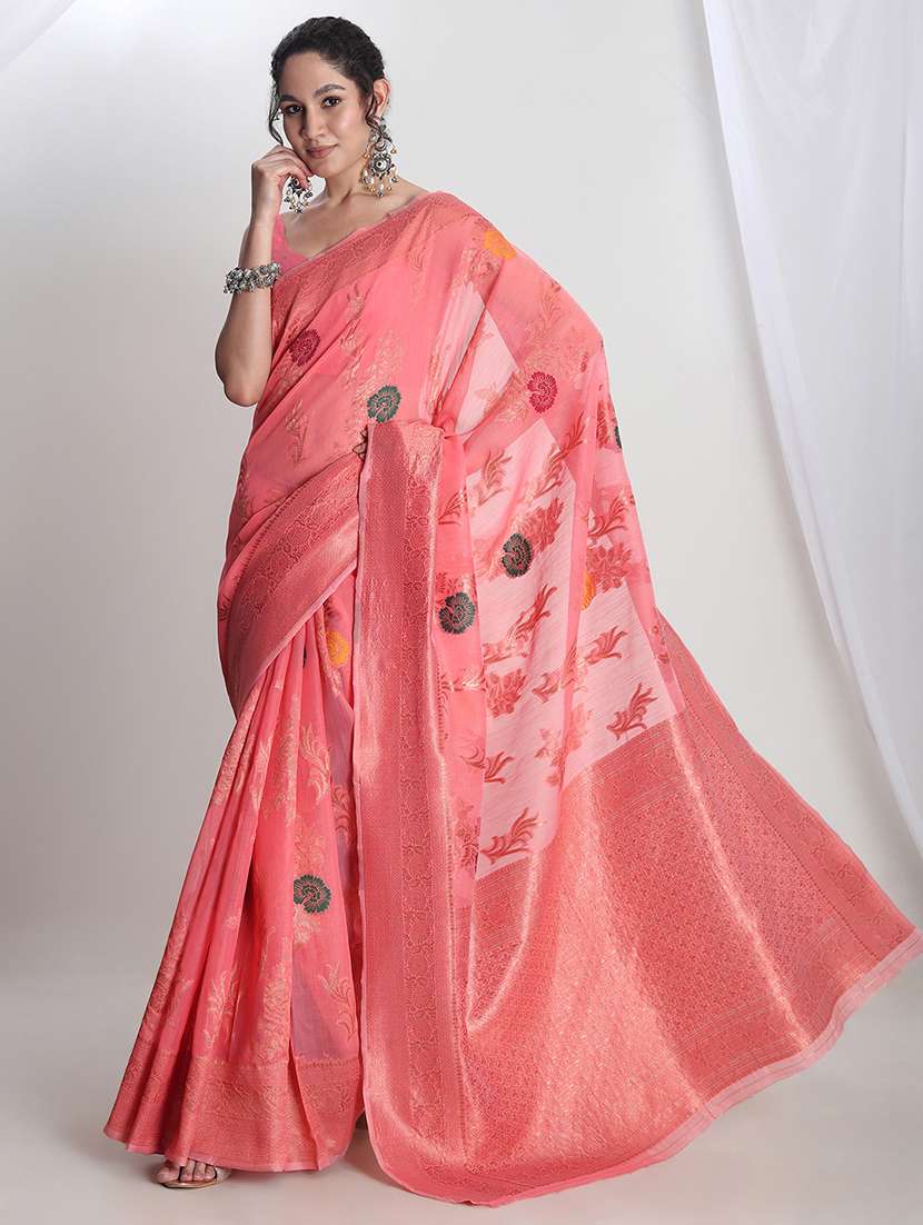 women self design banarasi saree with blouse