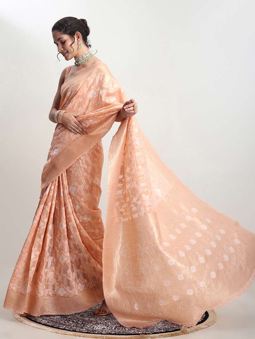 women self design banarasi saree with blouse